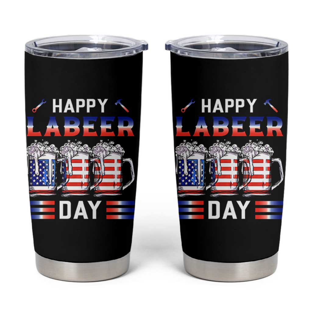 Funny Labor Day Drinking Tumbler Cup Labeer Day American Flag Beer Mug - Wonder Print Shop