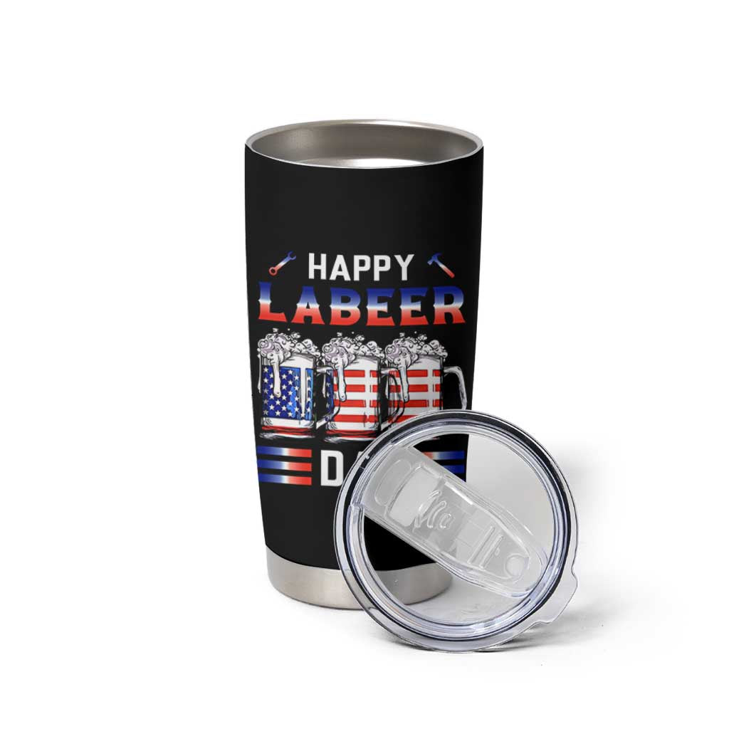 Funny Labor Day Drinking Tumbler Cup Labeer Day American Flag Beer Mug - Wonder Print Shop