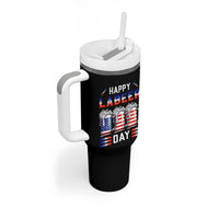 Funny Labor Day Drinking Tumbler With Handle Labeer Day American Flag Beer Mug - Wonder Print Shop