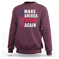Make America Work Again Sweatshirt Labor Day Vintage American Flag Wrench Screw - Wonder Print Shop