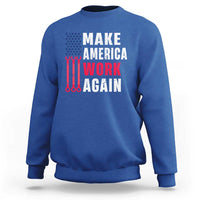 Make America Work Again Sweatshirt Labor Day Vintage American Flag Wrench Screw - Wonder Print Shop