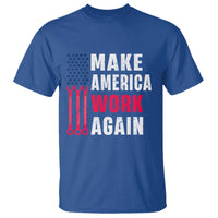 Make America Work Again T Shirt Labor Day Vintage American Flag Wrench Screw - Wonder Print Shop
