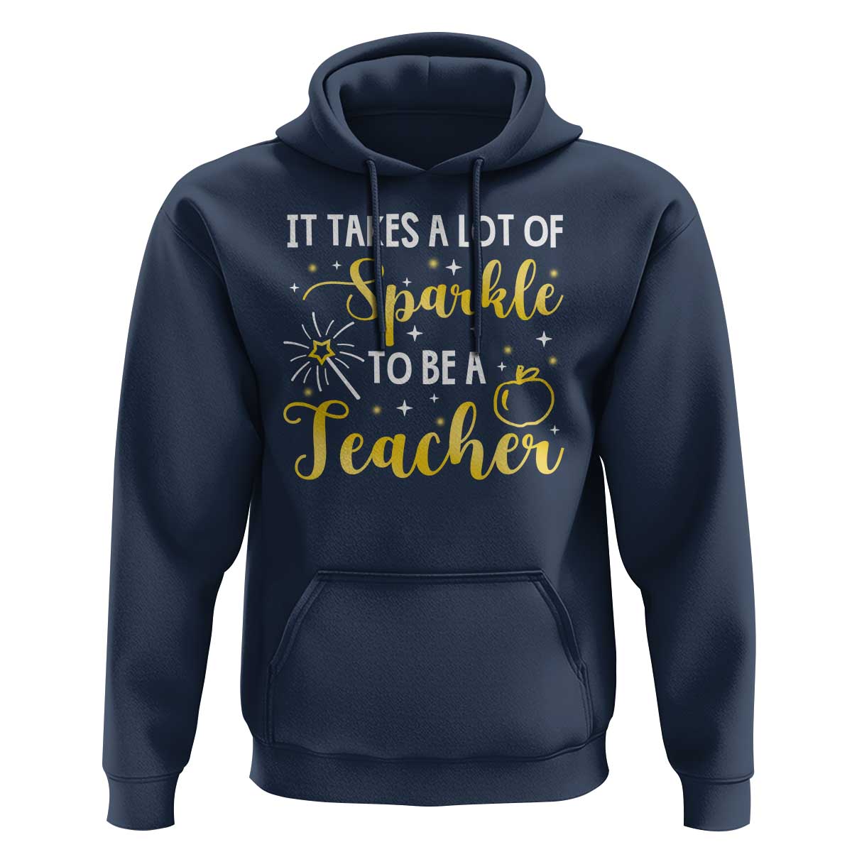 It Takes Lots of Sparkle To Be a Teacher Hoodie Back To School Golden Apple Star - Wonder Print Shop