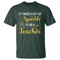 It Takes Lots of Sparkle To Be a Teacher T Shirt Back To School Golden Apple Star - Wonder Print Shop