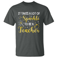 It Takes Lots of Sparkle To Be a Teacher T Shirt Back To School Golden Apple Star - Wonder Print Shop
