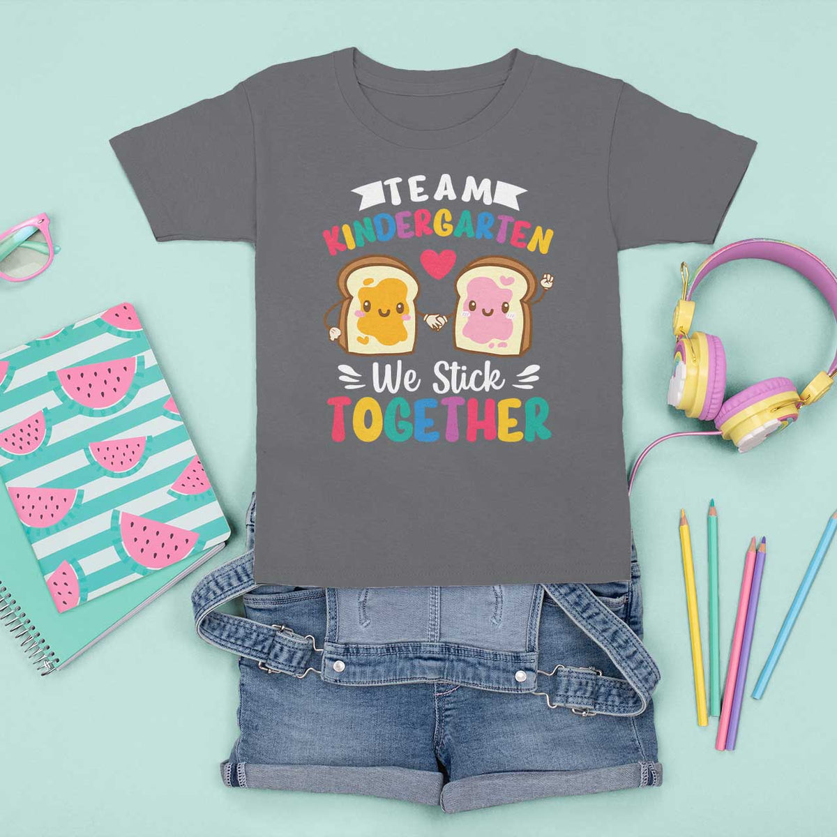 Back To School T Shirt For Kid Team Kindergarten We Stick Together Bread Jam - Wonder Print Shop