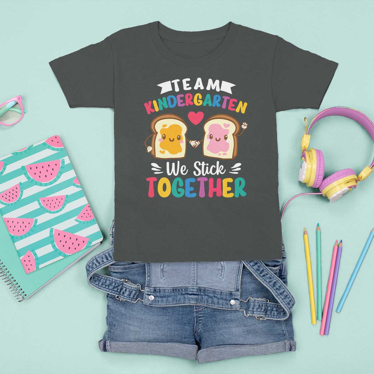 Back To School T Shirt For Kid Team Kindergarten We Stick Together Bread Jam - Wonder Print Shop