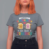 Back To School T Shirt For Women Team Kindergarten We Stick Together Bread Jam - Wonder Print Shop