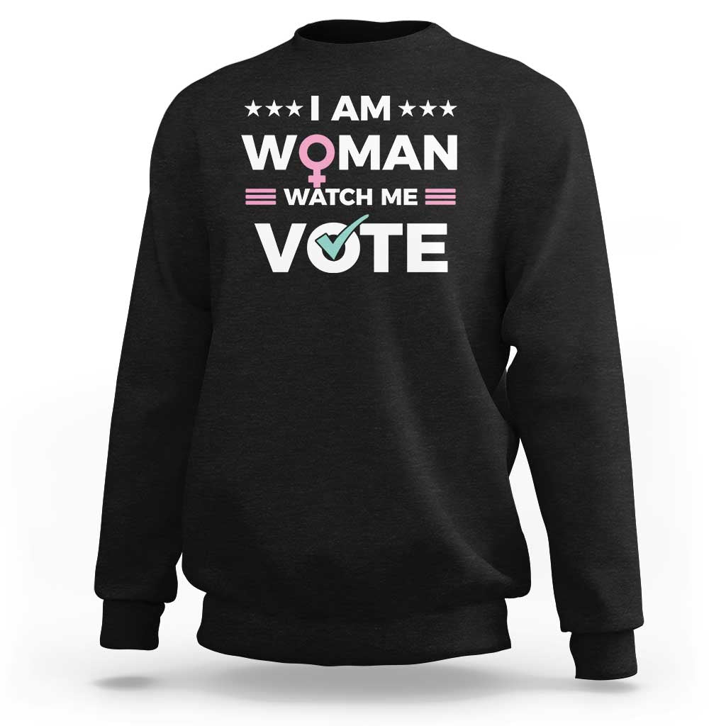 I Am Woman Watch Me Vote Sweatshirt Feminist Women's Rights Gender symbol - Wonder Print Shop
