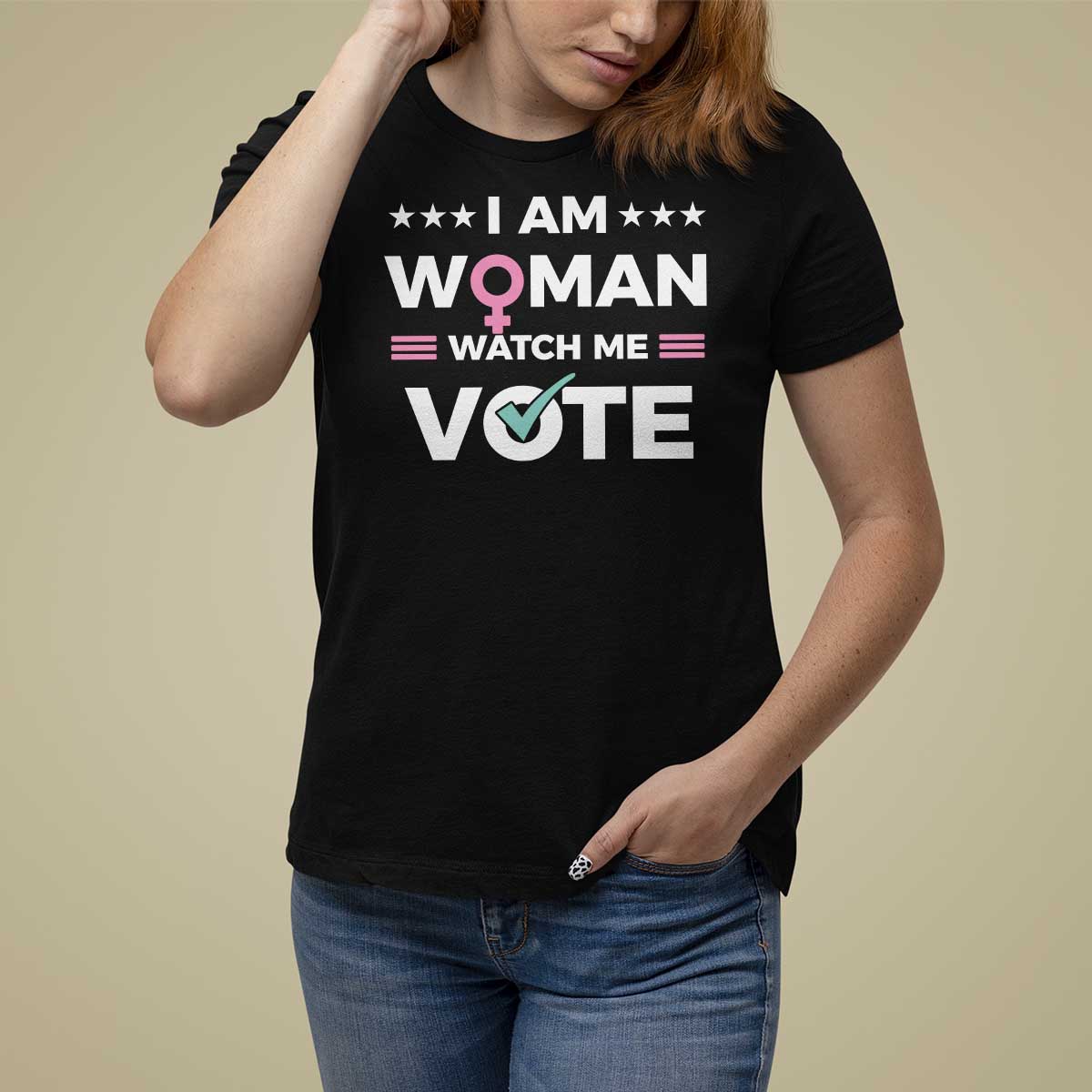 I Am Woman Watch Me Vote T Shirt For Women Feminist Women's Rights Gender symbol - Wonder Print Shop