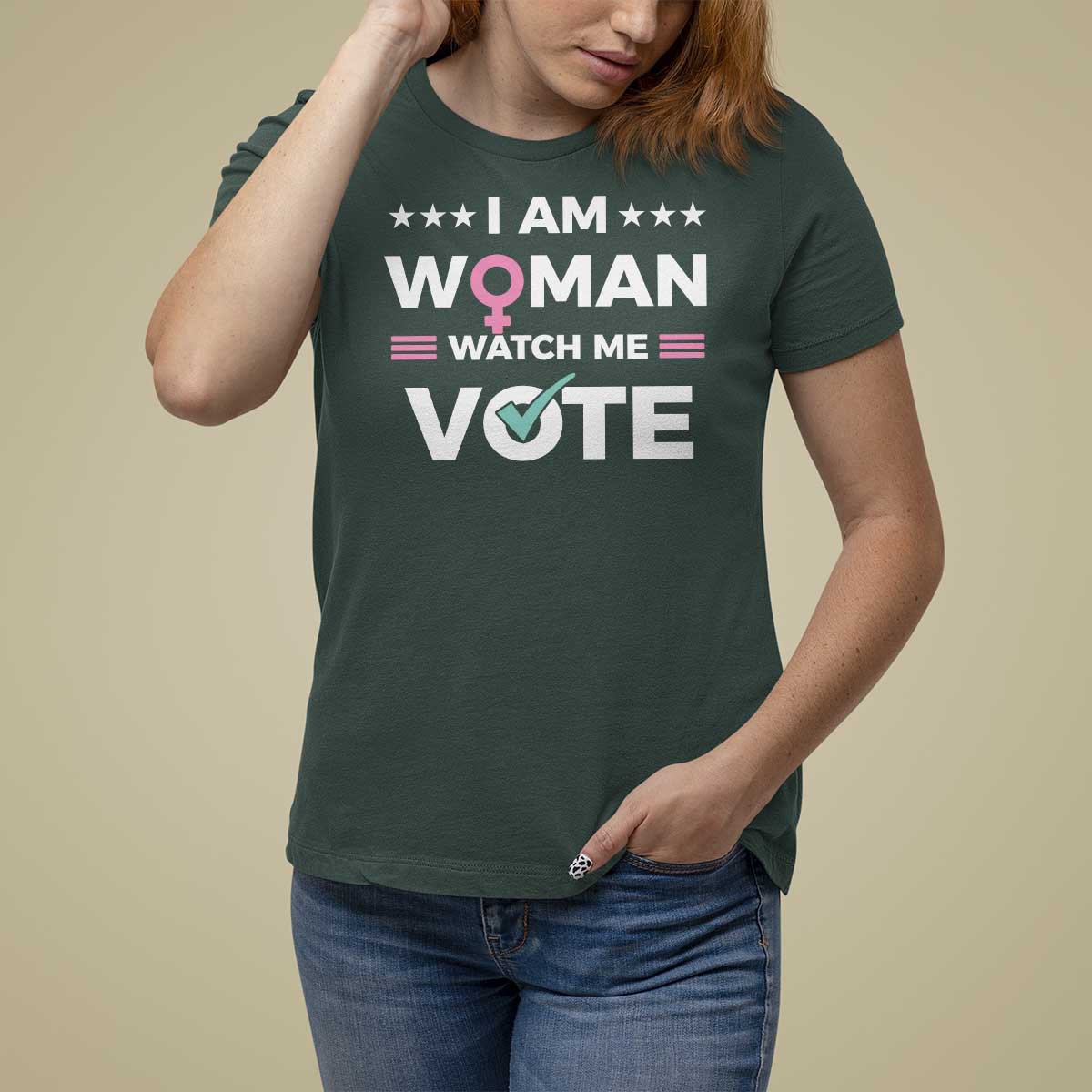 I Am Woman Watch Me Vote T Shirt For Women Feminist Women's Rights Gender symbol - Wonder Print Shop