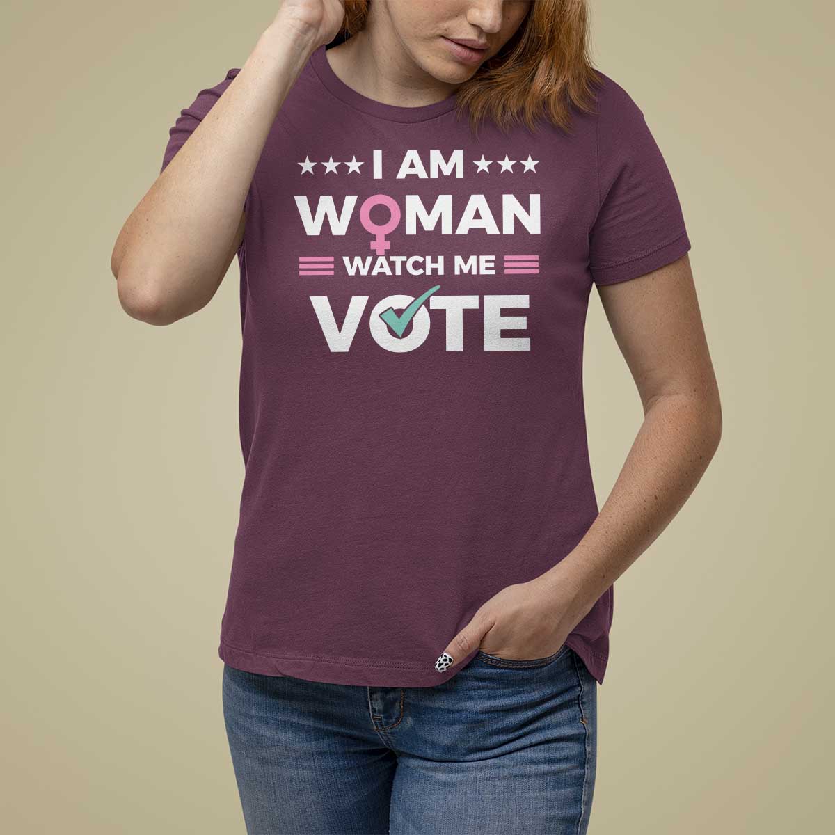 I Am Woman Watch Me Vote T Shirt For Women Feminist Women's Rights Gender symbol - Wonder Print Shop