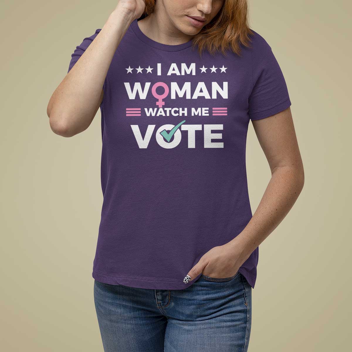 I Am Woman Watch Me Vote T Shirt For Women Feminist Women's Rights Gender symbol - Wonder Print Shop