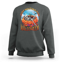 Just Waiting For Halloween Sweatshirt Spooky Skeleton Pumpkin Summer Vibes - Wonder Print Shop