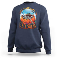 Just Waiting For Halloween Sweatshirt Spooky Skeleton Pumpkin Summer Vibes - Wonder Print Shop