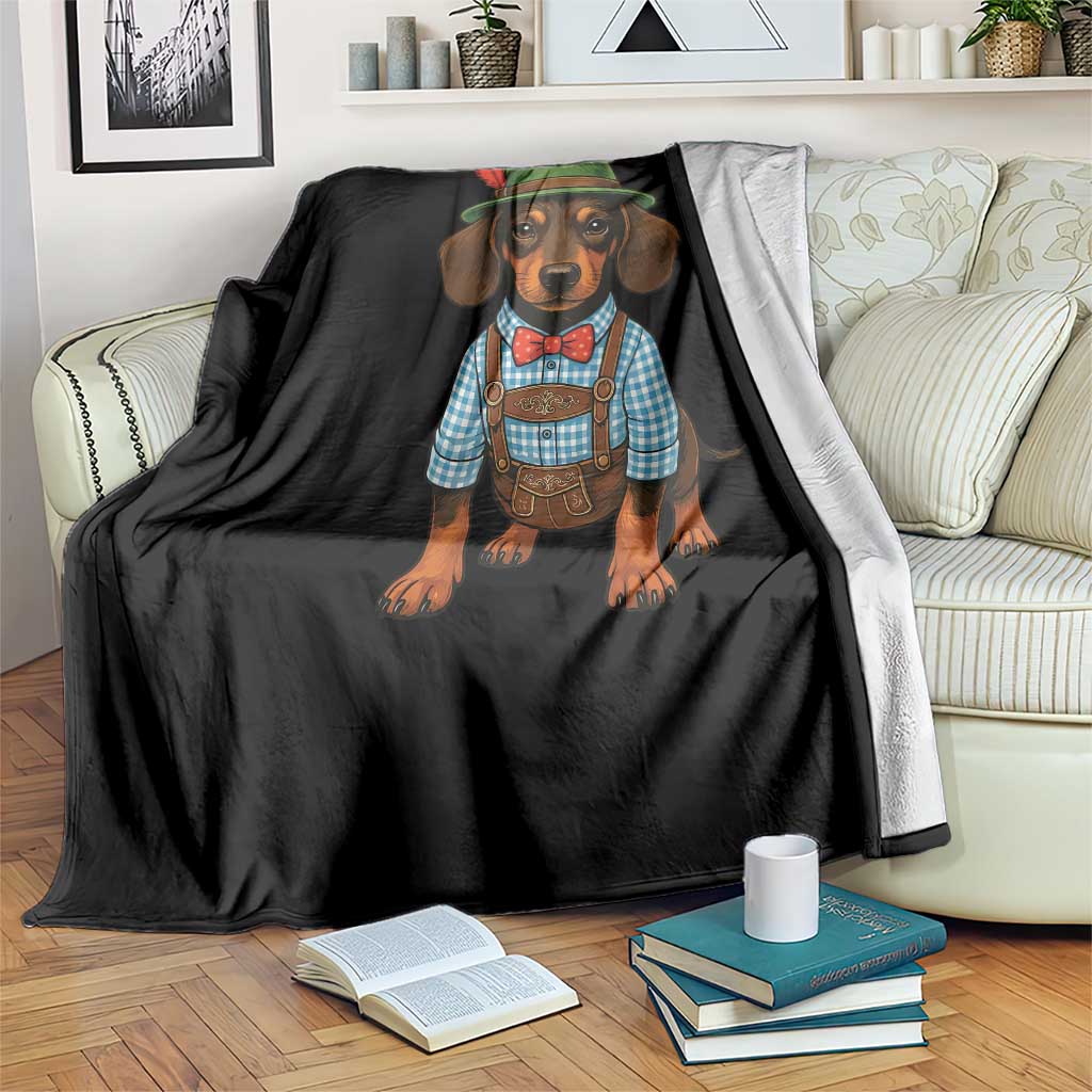 Oktoberfest Dachshund Cute Wiener Dog German Festival Throw Blanket - Wonder Print Shop