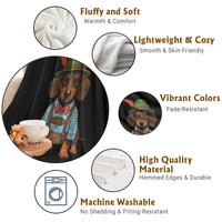 Oktoberfest Dachshund Cute Wiener Dog German Festival Throw Blanket - Wonder Print Shop