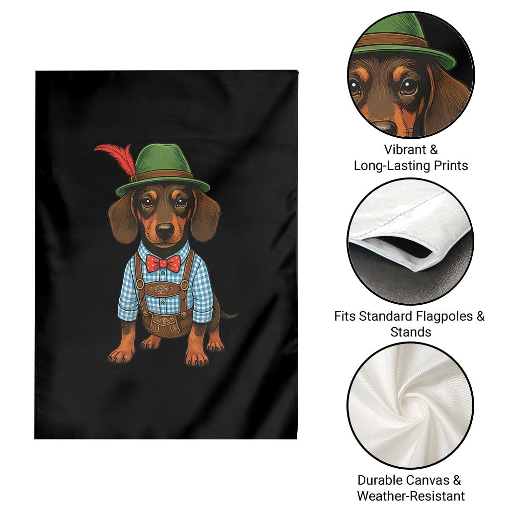 Oktoberfest Dachshund Cute Wiener Dog German Festival Garden Flag - Wonder Print Shop
