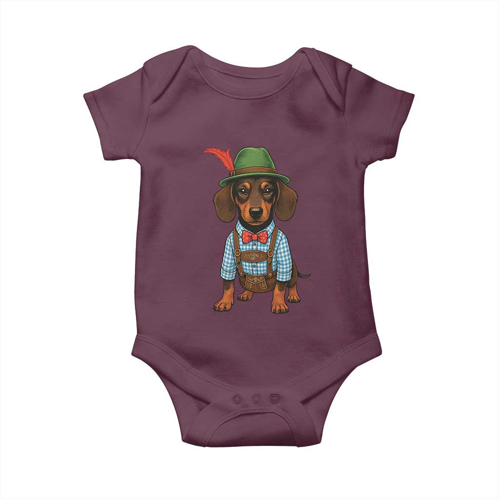 Oktoberfest Dachshund Cute Wiener Dog German Festival Baby Onesie - Wonder Print Shop