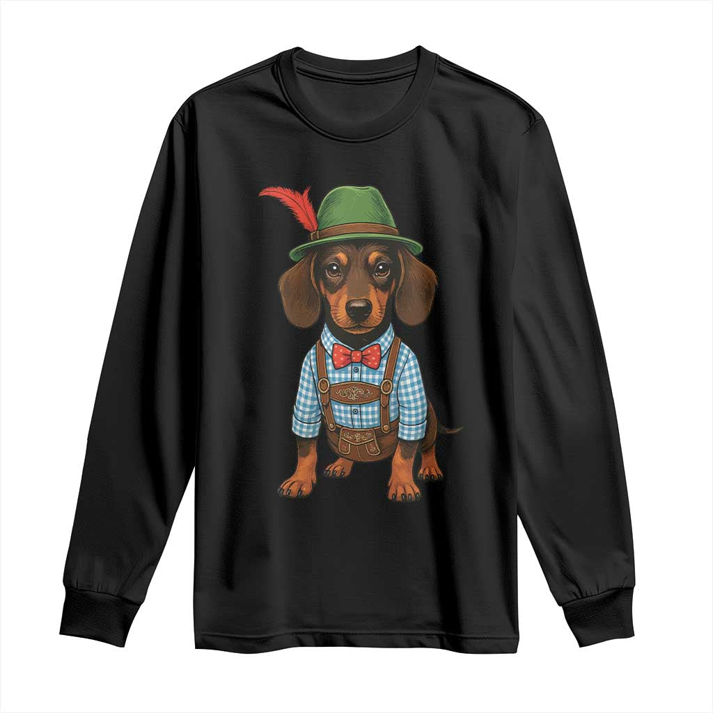 Oktoberfest Dachshund Cute Wiener Dog German Festival Long Sleeve Shirt - Wonder Print Shop