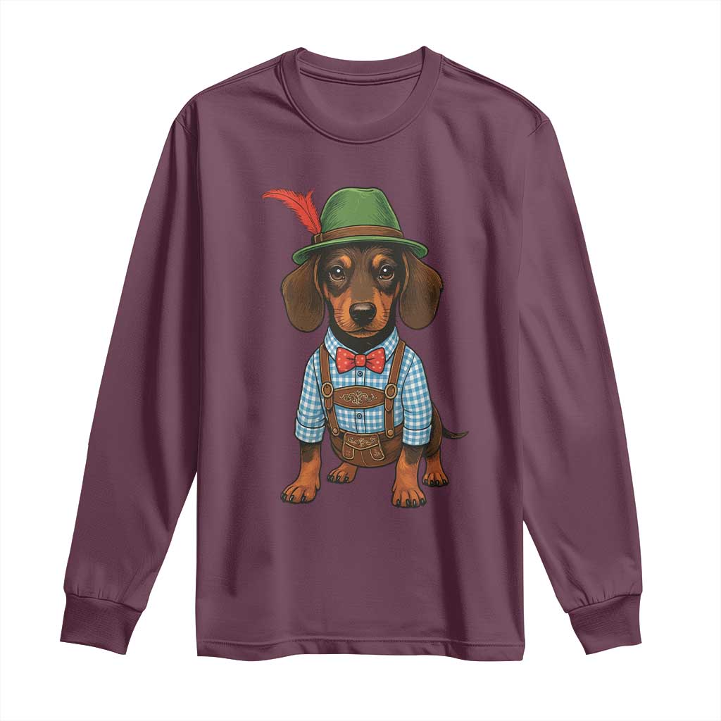 Oktoberfest Dachshund Cute Wiener Dog German Festival Long Sleeve Shirt - Wonder Print Shop