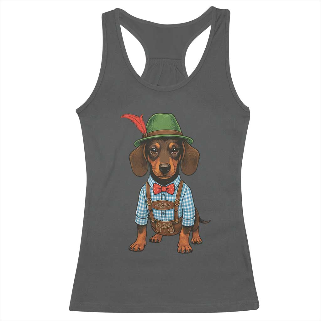 Oktoberfest Dachshund Cute Wiener Dog German Festival Racerback Tank Top - Wonder Print Shop