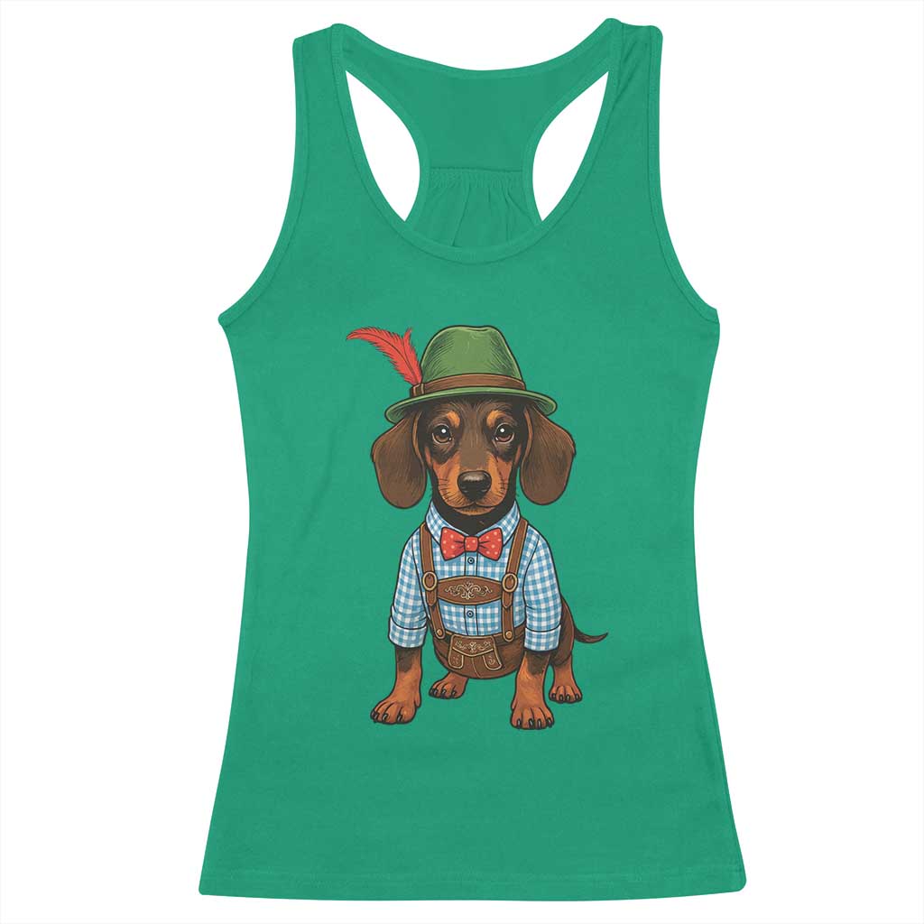 Oktoberfest Dachshund Cute Wiener Dog German Festival Racerback Tank Top - Wonder Print Shop