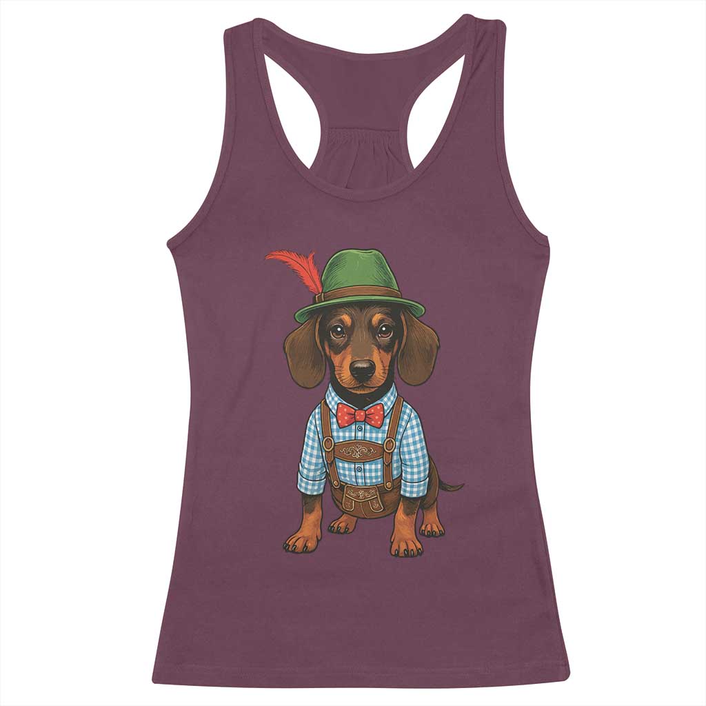 Oktoberfest Dachshund Cute Wiener Dog German Festival Racerback Tank Top - Wonder Print Shop