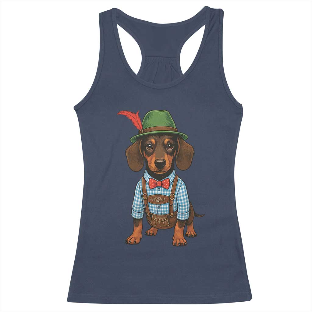 Oktoberfest Dachshund Cute Wiener Dog German Festival Racerback Tank Top - Wonder Print Shop