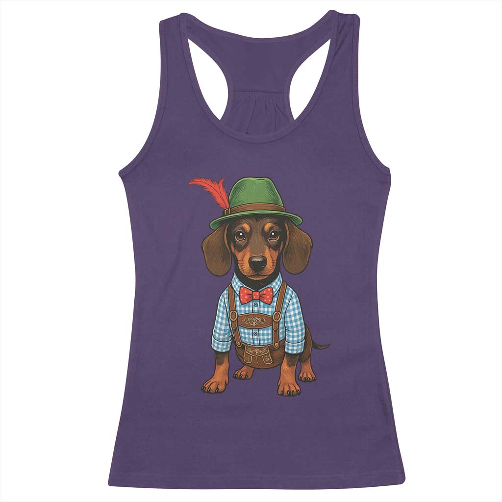 Oktoberfest Dachshund Cute Wiener Dog German Festival Racerback Tank Top - Wonder Print Shop