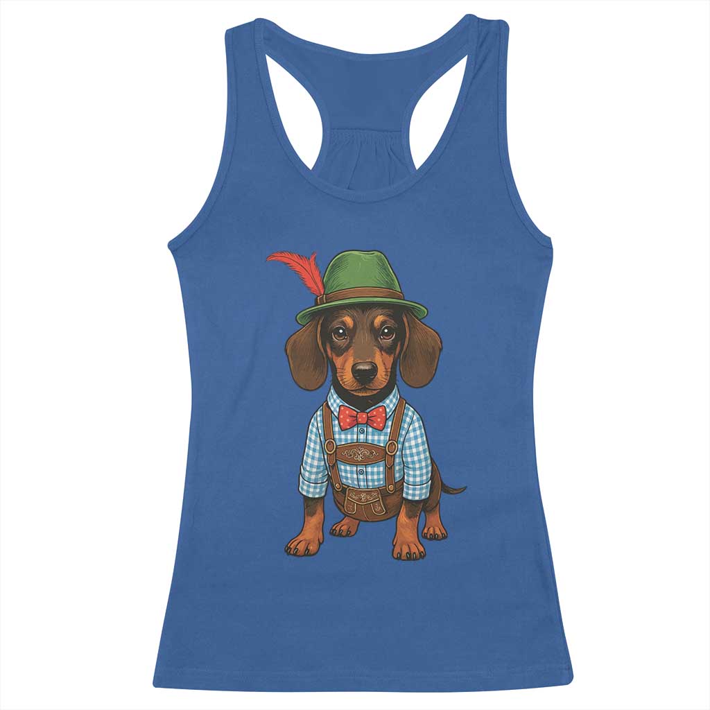 Oktoberfest Dachshund Cute Wiener Dog German Festival Racerback Tank Top - Wonder Print Shop