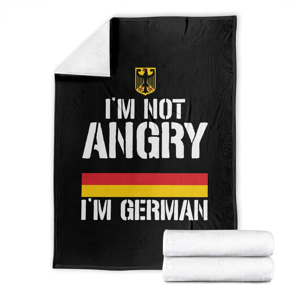 Funny I Am Not Angry I Am German Throw Blanket Germany Flag German American - Wonder Print Shop
