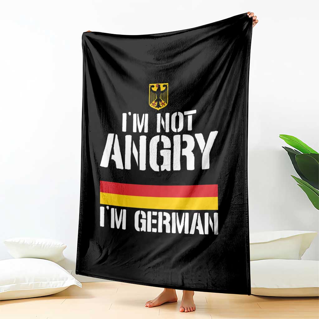 Funny I Am Not Angry I Am German Throw Blanket Germany Flag German American - Wonder Print Shop