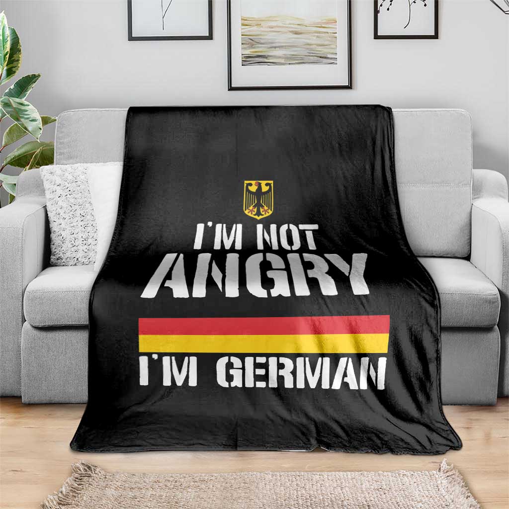 Funny I Am Not Angry I Am German Throw Blanket Germany Flag German American - Wonder Print Shop