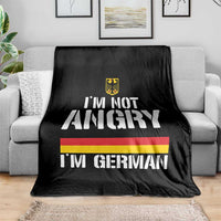 Funny I Am Not Angry I Am German Throw Blanket Germany Flag German American - Wonder Print Shop