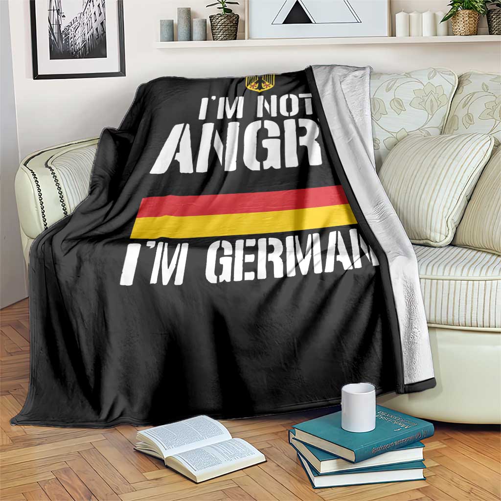 Funny I Am Not Angry I Am German Throw Blanket Germany Flag German American - Wonder Print Shop