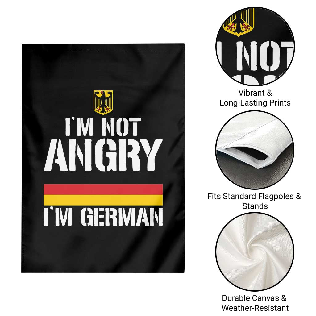 Funny I Am Not Angry I Am German Garden Flag Germany Flag German American - Wonder Print Shop