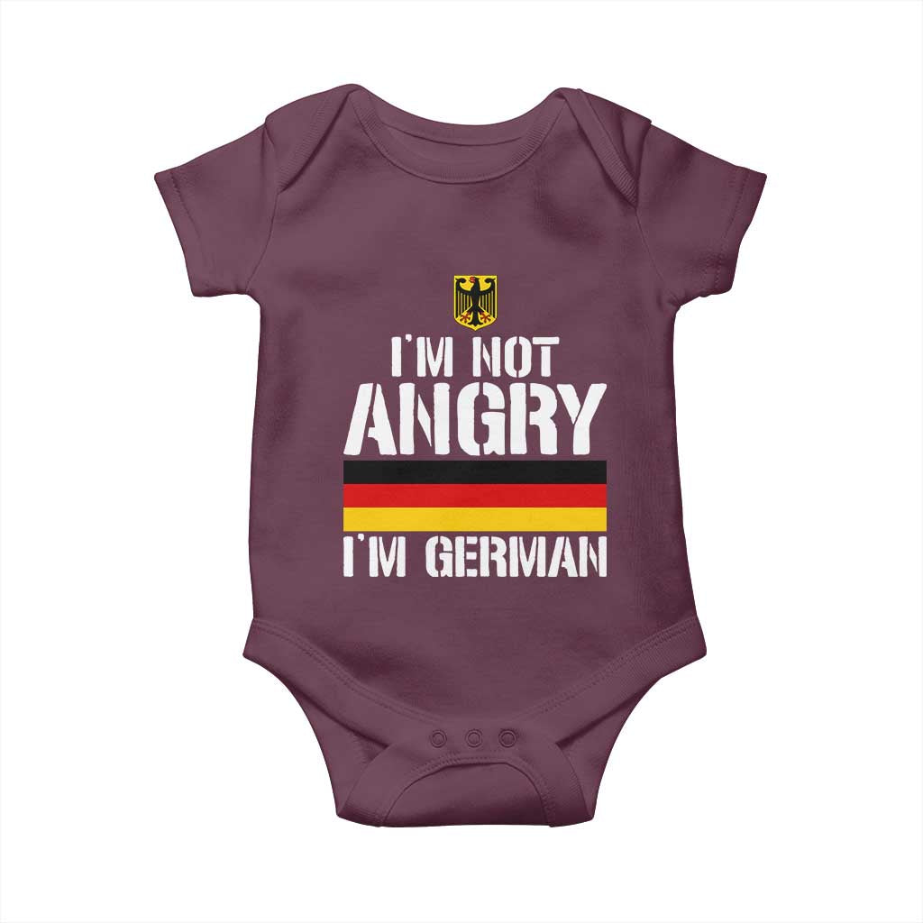 Funny I Am Not Angry I Am German Baby Onesie Germany Flag German American - Wonder Print Shop