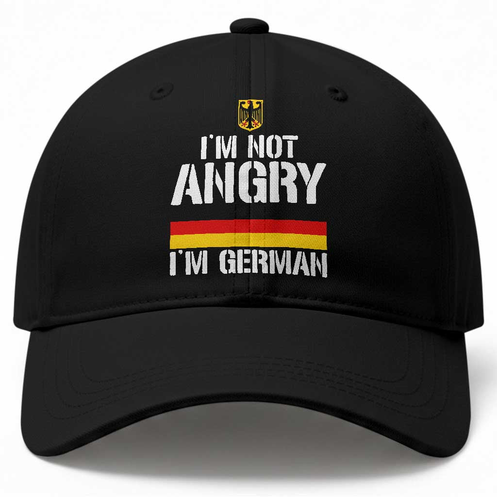 Funny I Am Not Angry I Am German Baseball Cap Germany Flag German American