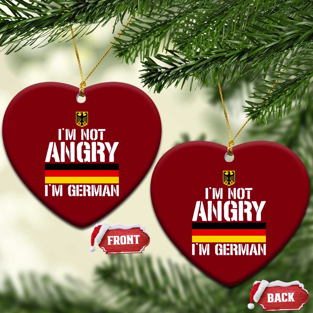 Funny I Am Not Angry I Am German Ceramic Ornament Germany Flag German American - Wonder Print Shop