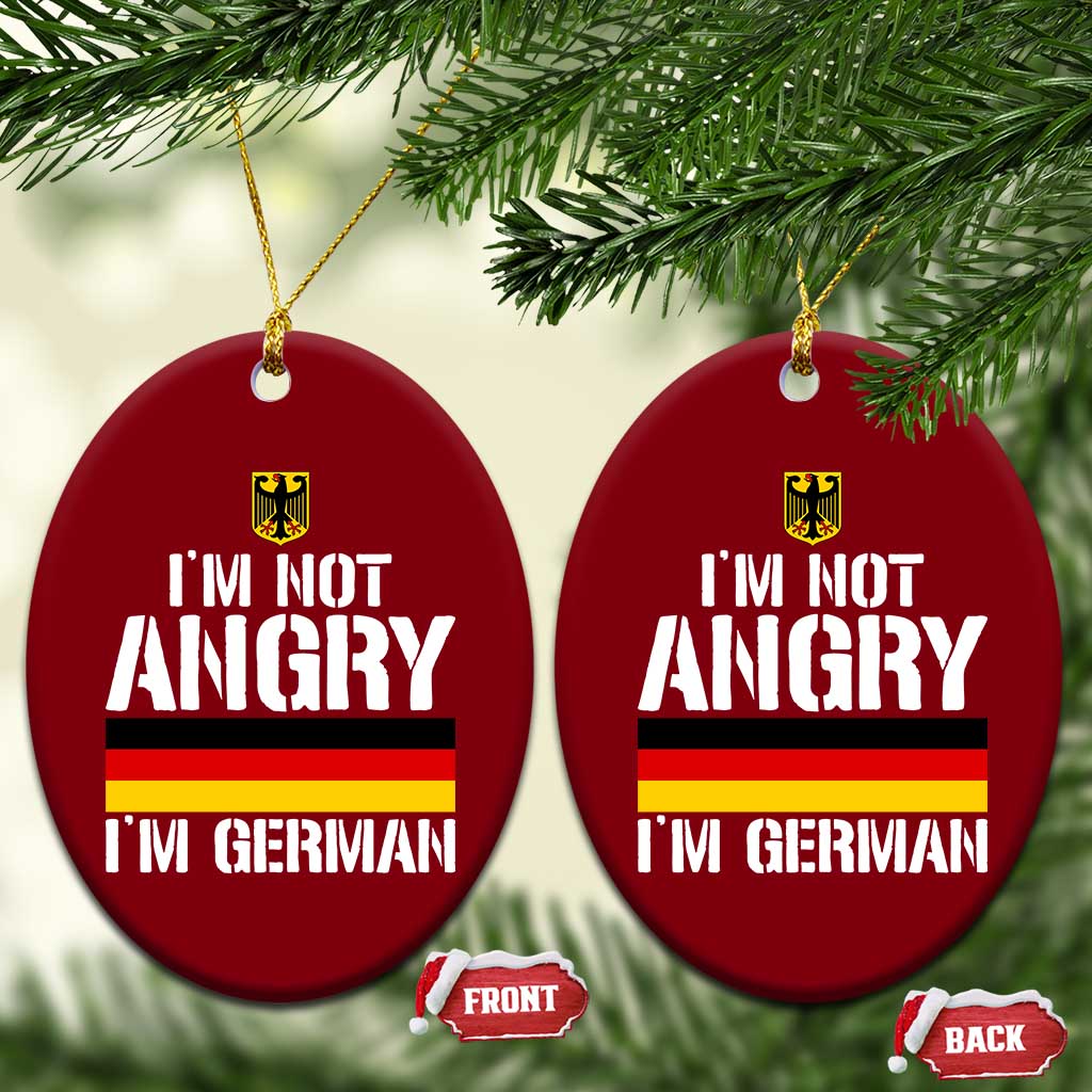 Funny I Am Not Angry I Am German Ceramic Ornament Germany Flag German American - Wonder Print Shop