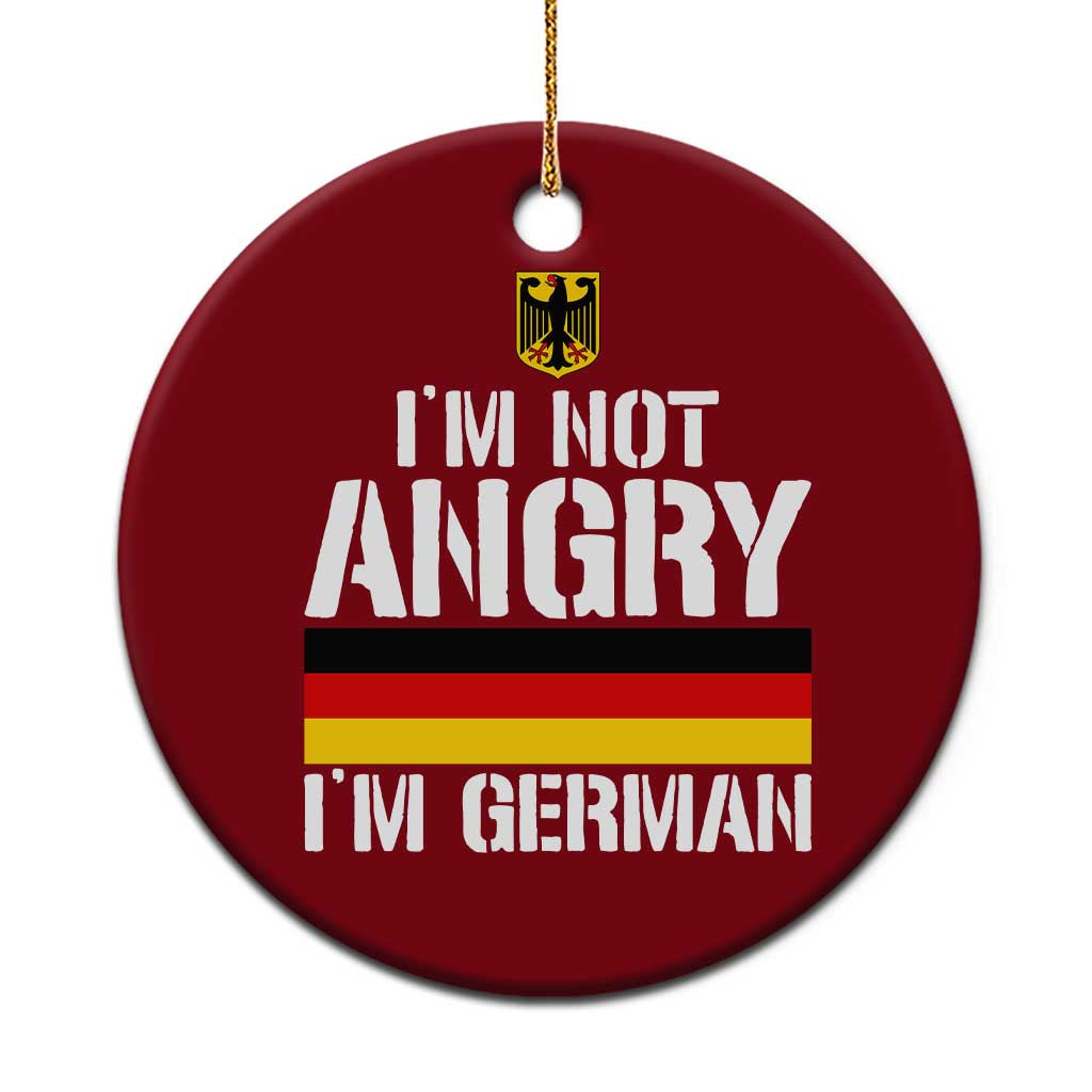 Funny I Am Not Angry I Am German Ceramic Ornament Germany Flag German American - Wonder Print Shop