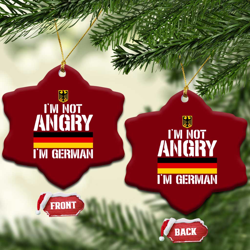 Funny I Am Not Angry I Am German Ceramic Ornament Germany Flag German American - Wonder Print Shop