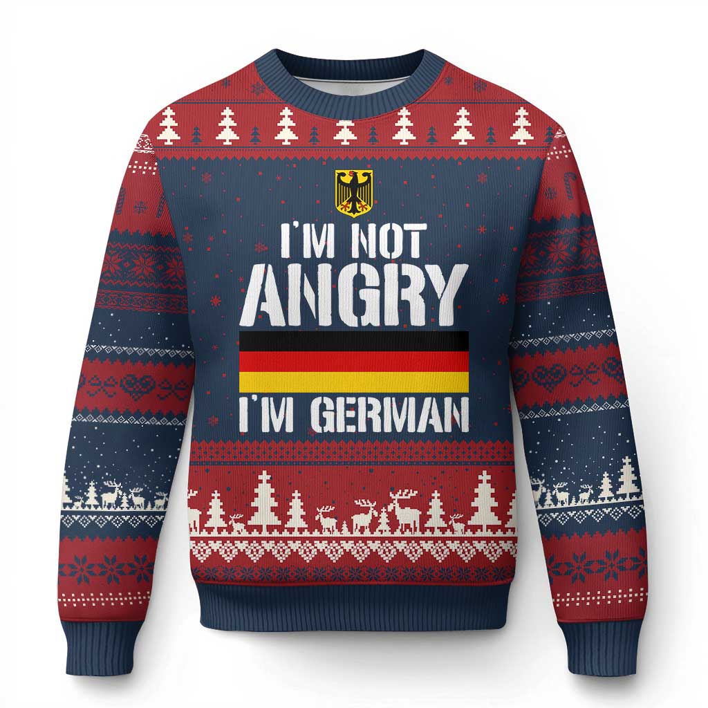 Funny I Am Not Angry I Am German Ugly Christmas Sweater Germany Flag German American - Wonder Print Shop