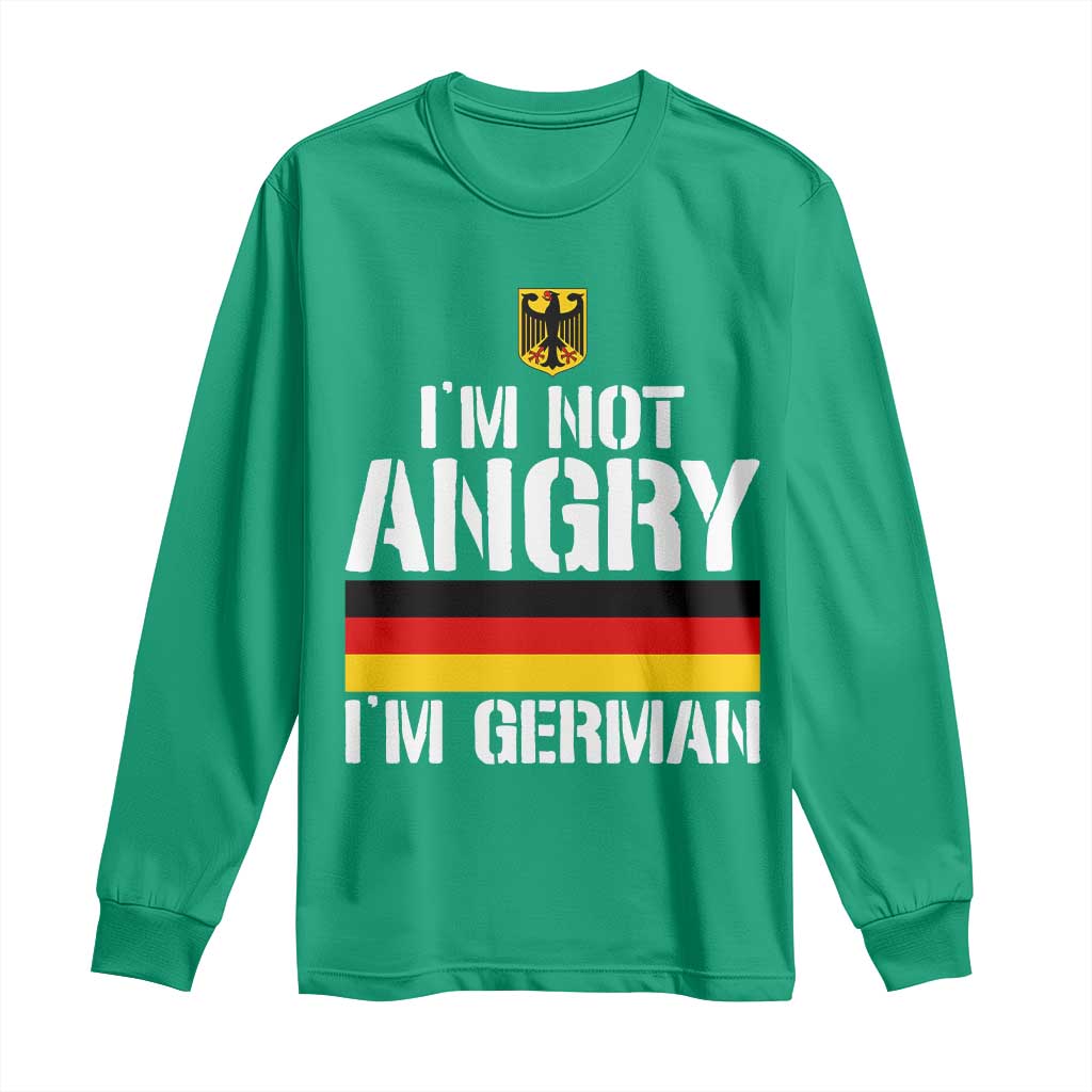 Funny I Am Not Angry I Am German Long Sleeve Shirt Germany Flag German American - Wonder Print Shop