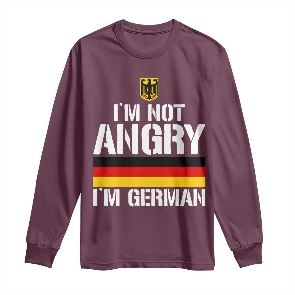 Funny I Am Not Angry I Am German Long Sleeve Shirt Germany Flag German American - Wonder Print Shop