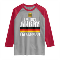 Funny I Am Not Angry I Am German Raglan Shirt Germany Flag German American - Wonder Print Shop