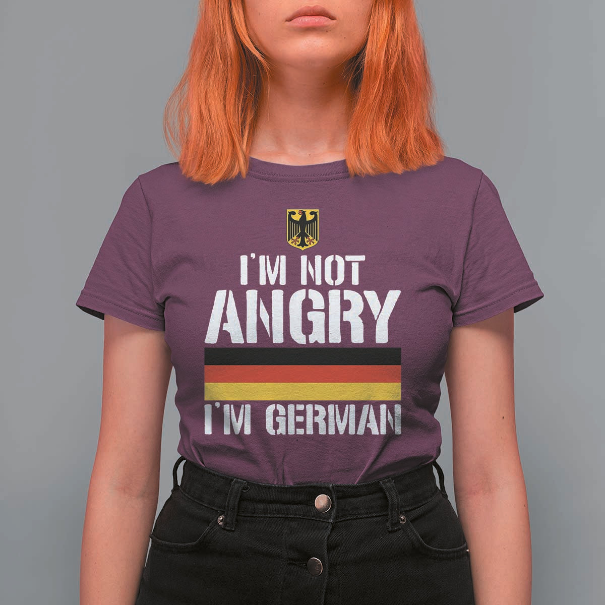 Funny I Am Not Angry I Am German T Shirt For Women Germany Flag German American - Wonder Print Shop