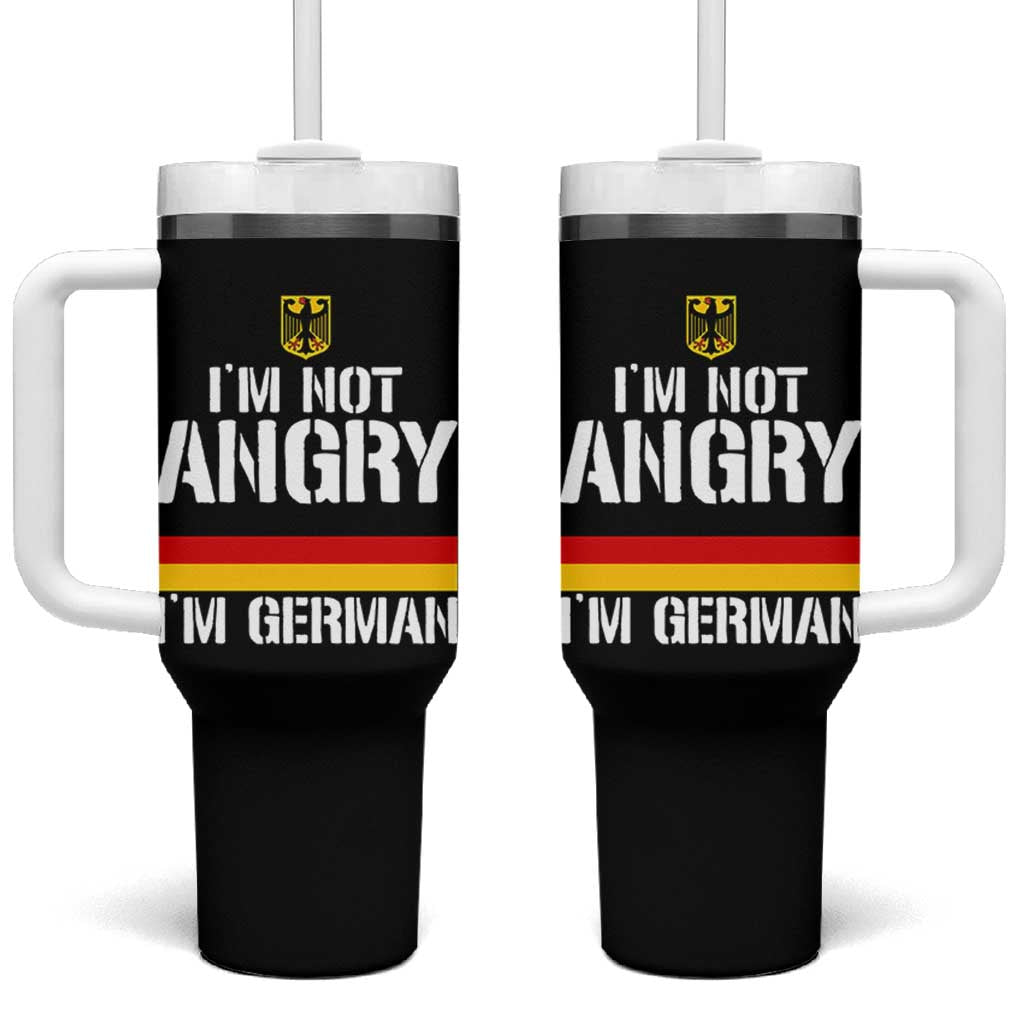 Funny I Am Not Angry I Am German Tumbler With Handle Germany Flag German American - Wonder Print Shop