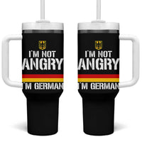 Funny I Am Not Angry I Am German Tumbler With Handle Germany Flag German American - Wonder Print Shop
